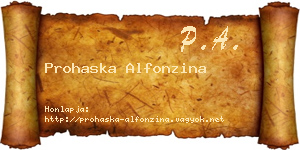 Prohaska Alfonzina névjegykártya